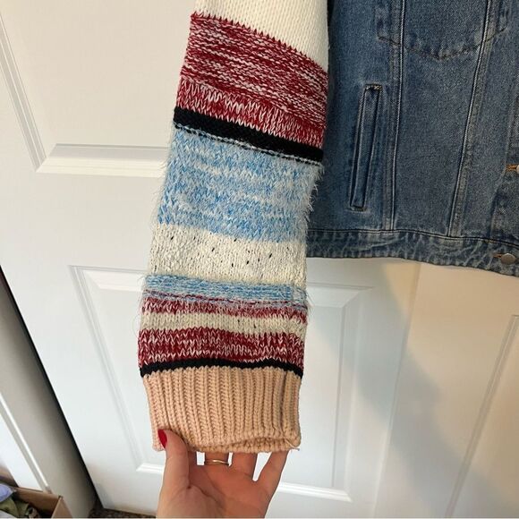 Anthropologie Avec Les Filles Sweater-Sleeved Denim
Trucker Jacket NEW Medium - Picture 8 of 15